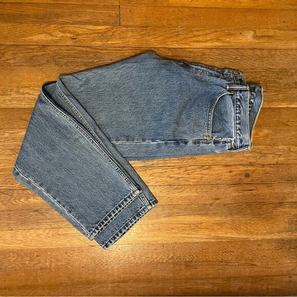 Levi’s 505 Regular Fit Western Med Wash Bootcut Denim Mens Jeans Size 34/30 - Picture 8 of 8